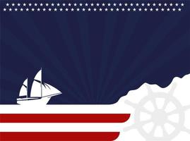 Columbus Day sale promotion, advertising, poster, banner, template with American flag. vector