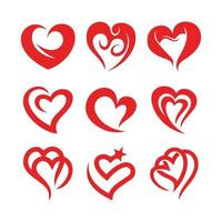 Set of love heart symbol icon vector. Design elements for Valentine's day. vector