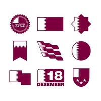 Vector set of the national flag of Qatar