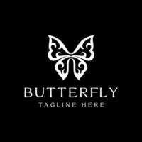 diseño de logotipo de mariposa elegante de lujo de belleza vector