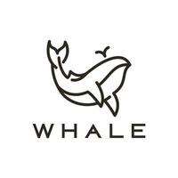 Whale humpback logo vector illustration design