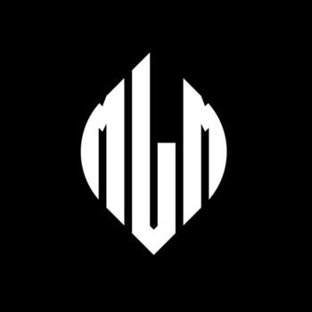 MLM circle letter logo design with circle and ellipse shape. MLM ellipse letters with typographic style. The three initials form a circle logo. MLM Circle Emblem Abstract Monogram Letter Mark Vector. vector