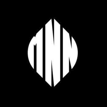 MNN circle letter logo design with circle and ellipse shape. MNN ellipse letters with typographic style. The three initials form a circle logo. MNN Circle Emblem Abstract Monogram Letter Mark Vector. vector
