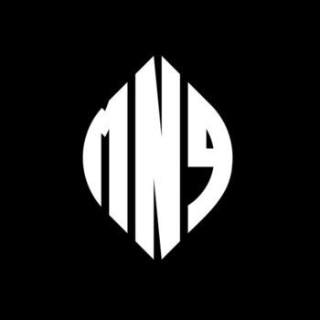 MNQ circle letter logo design with circle and ellipse shape. MNQ ellipse letters with typographic style. The three initials form a circle logo. MNQ Circle Emblem Abstract Monogram Letter Mark Vector. vector