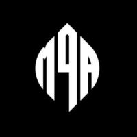 MQA circle letter logo design with circle and ellipse shape. MQA ellipse letters with typographic style. The three initials form a circle logo. MQA Circle Emblem Abstract Monogram Letter Mark Vector. vector