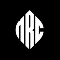 MRC circle letter logo design with circle and ellipse shape. MRC ellipse letters with typographic style. The three initials form a circle logo. MRC Circle Emblem Abstract Monogram Letter Mark Vector. vector