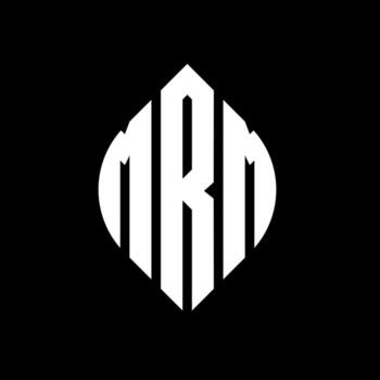 MRM circle letter logo design with circle and ellipse shape. MRM ellipse letters with typographic style. The three initials form a circle logo. MRM Circle Emblem Abstract Monogram Letter Mark Vector. vector