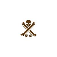 Skateboard logo vector illustration design template