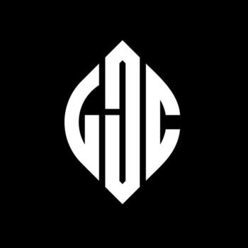 LJC circle letter logo design with circle and ellipse shape. LJC ellipse letters with typographic style. The three initials form a circle logo. LJC Circle Emblem Abstract Monogram Letter Mark Vector. vector