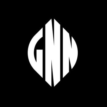 LNN circle letter logo design with circle and ellipse shape. LNN ellipse letters with typographic style. The three initials form a circle logo. LNN Circle Emblem Abstract Monogram Letter Mark Vector. vector