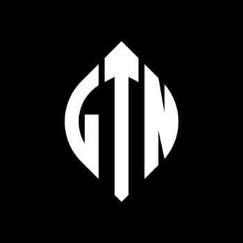 LTN circle letter logo design with circle and ellipse shape. LTN ellipse letters with typographic style. The three initials form a circle logo. LTN Circle Emblem Abstract Monogram Letter Mark Vector. vector