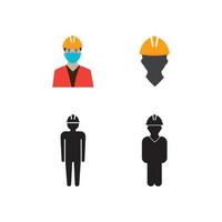 plantilla de logotipo de ilustración de vector de icono de trabajadores de la construcción.