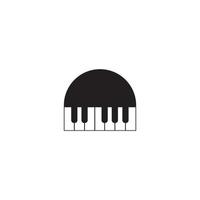 plantilla de logotipo de ilustración de vector de icono de piano.