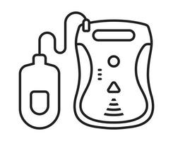 automated external defibrillator devices line art icon for apps or websites vector