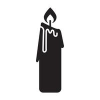 lit candle flat vector icon for apps or websites