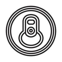 Line art icon the soda cans top view for apps and websites vector