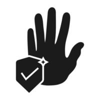 Hand protection flat vector icon for apps and websites.