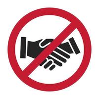 Flat vector color handshake prohibition sign for apps or website
