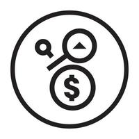 Business sales analysis line art icon for apps or websites vector