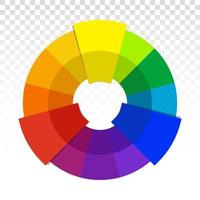 Complementary color wheel flat vector icon for apps and websites