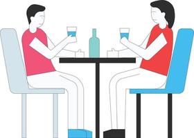 la pareja está tomando bebidas de año nuevo. vector