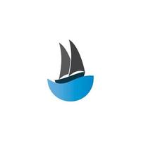 sailboat logo vector illustration design template