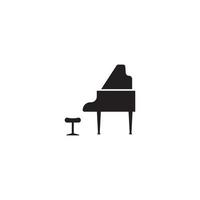 plantilla de logotipo de ilustración de vector de icono de piano.