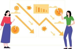 las niñas están viendo una desaceleración en el crecimiento económico. vector