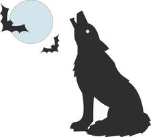 Halloween dog watching the moon. vector