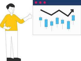 el niño está mirando el panel de ajuste de la página web. vector