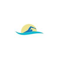 swimming logo vector illustration design template.