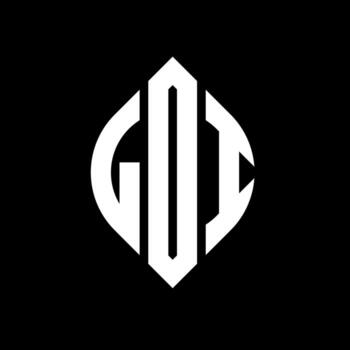 LDI circle letter logo design with circle and ellipse shape. LDI ellipse letters with typographic style. The three initials form a circle logo. LDI Circle Emblem Abstract Monogram Letter Mark Vector. vector