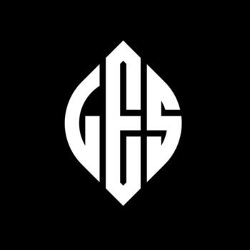 LES circle letter logo design with circle and ellipse shape. LES ellipse letters with typographic style. The three initials form a circle logo. LES Circle Emblem Abstract Monogram Letter Mark Vector. vector