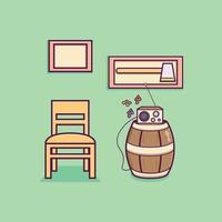 Illustration of Retro Minimalist Room Set vector