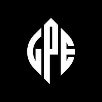 diseño de logotipo de letra de círculo lpe con forma de círculo y elipse. lpe letras elipses con estilo tipográfico. las tres iniciales forman un logo circular. vector de marca de letra de monograma abstracto de emblema de círculo lpe.
