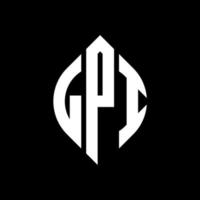 LPI circle letter logo design with circle and ellipse shape. LPI ellipse letters with typographic style. The three initials form a circle logo. LPI Circle Emblem Abstract Monogram Letter Mark Vector. vector