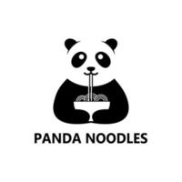 panda noodle logo vector