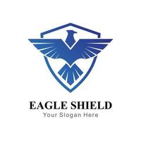 flying shield eagle logo vector