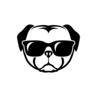 bulldog glasses logo vector