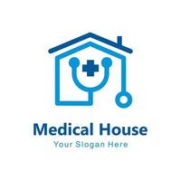 logotipo de la casa médica vector