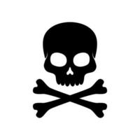 Crossbones skull icon vector