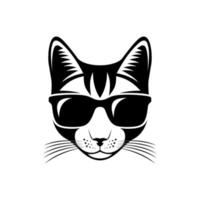 cat glasses logo vector