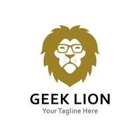lion geek logo vector