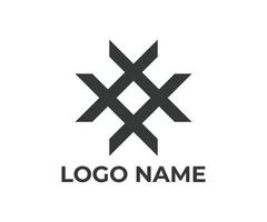 logotipo de emblema de flecha abstracto con logotipo de color negro vector