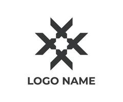 logotipo de flecha abstracto logotipo de emblema con logotipo de color negro vector