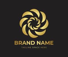 Abstract Circle Logo, Floral Logo With Golden Color Logo vector