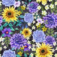 Elegant colorful seamless pattern with botanical floral design illustration vector