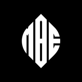 MBE circle letter logo design with circle and ellipse shape. MBE ellipse letters with typographic style. The three initials form a circle logo. MBE Circle Emblem Abstract Monogram Letter Mark Vector. vector
