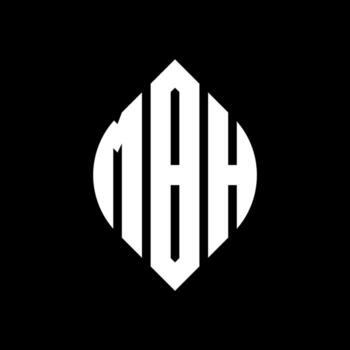 MBH circle letter logo design with circle and ellipse shape. MBH ellipse letters with typographic style. The three initials form a circle logo. MBH Circle Emblem Abstract Monogram Letter Mark Vector. vector