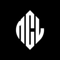 Diseño de logotipo de letra de círculo mcl con forma de círculo y elipse. mcl letras elipses con estilo tipográfico. las tres iniciales forman un logo circular. vector de marca de letra de monograma abstracto del emblema del círculo mcl.